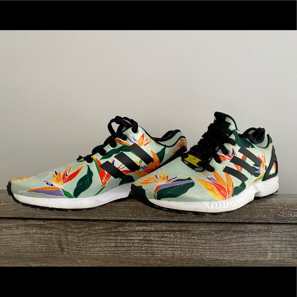 ADIDAS Originals ZX FLUX NPS B34468 Blush Green Floral Men Trainers Sneakers
